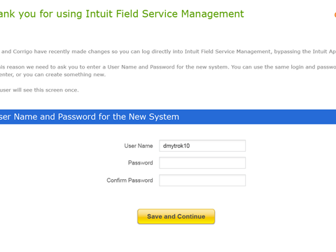 The screen users will see when first clicking on the IFSM icon in Intuit App Center